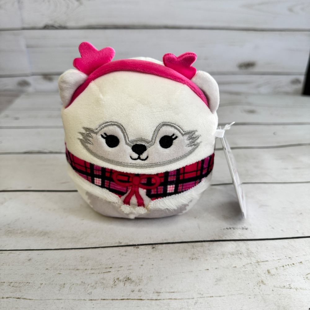 Squishmallows Gracelynn Arctic Fox 4.5" Christmas Plush NWT